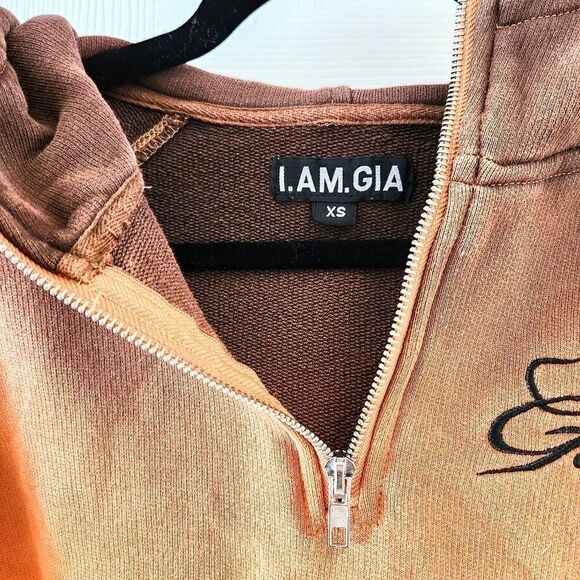 I.AM.GIA Ombre Pullover Cropped Hoodie Women's XS - Picture 2 of 4